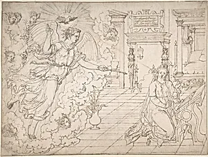 The Annunciation by Dirck Pietersz. Crabeth