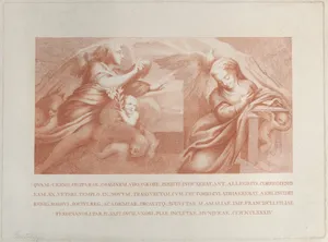 The Annunciation, with Gabriel at left and the Virgin at right