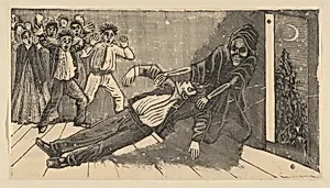 The apparation of the ghost of don Juan Manuel to Pachita la Alfajorera by José Guadalupe Posada