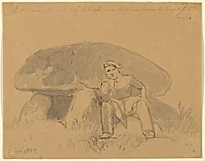 The Artist, Seated in Front of a Dolmen