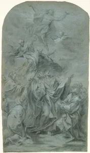 The Ascension of Christ (recto); Head of a Bearded Man Looking Down (verso)