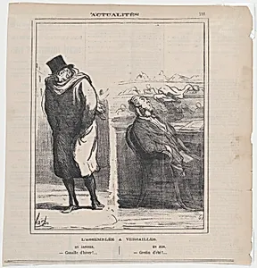 The assemby in Versailles: In January –Wretched winter!... In June –Scoundrel of a summer!... by Honoré Daumier
