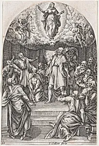 The Assumption, plate 10 from "Les Tableaux de Rome, Les Eglises Jubilaires" (The Paintings of Rome, The Churches Jubilee) by Jacques Callot|Girolamo Muziano