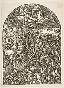 The Babylon Harlot seated on the Seven-Headed Beast, from the Apocalypse by Jean Duvet