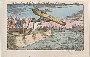 The Baron Jumps into the Sea with a Turkish piece of Ordnance by Thomas Rowlandson|Thomas Tegg