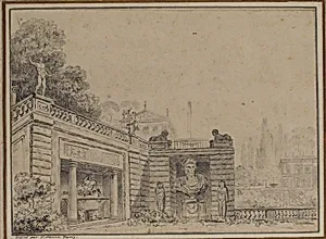 The Base of the Terrace at the Villa Albani