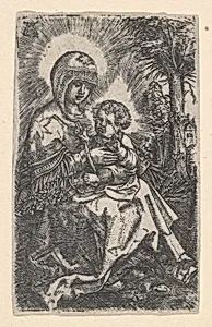 "The Beautiful Virgin of Regensburg" Seated in a Landscape by Albrecht Altdorfer