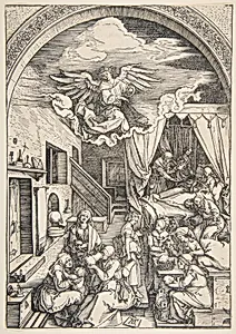 The Birth of the Virgin, from The Life of the Virgin by Albrecht Dürer
