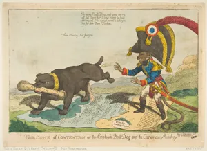 The Bone of Contention or the English Bull Dog and the Corsican Monkey