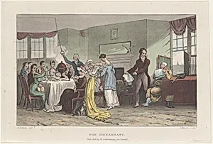 The Breakfast by James Green|John Bluck|Thomas Rowlandson|Rudolph Ackermann, London