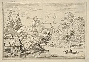 The Casks and Planks at the Back of the River by Allart van Everdingen