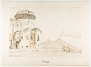 The Castel Nuovo in Naples, with a View of Mount Vesuvius by Joseph Vernet