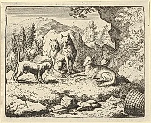 The Cat Calls Renard to Appear before the Tribunal from Hendrick van Alcmar's Renard The Fox by Allart van Everdingen