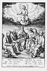 The child Jesus above a group of ecclesiastics