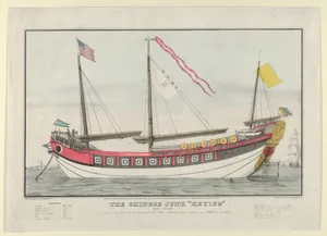 The Chinese Junk "Keying"–Captain Kellett–As she appeared in New York harbour July 13th, 1847–212 days from Canton.–720 tons burthen