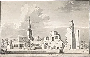 The Church and Ruins of Rijnsburg, Seen from the Northeast by Cornelis Pronk