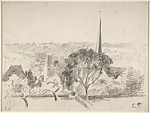 The Church at Eragny by Camille Pissarro
