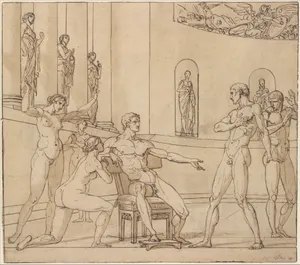 The Clemency of Augustus (recto); Knight Restraining a Female Figure (verso)