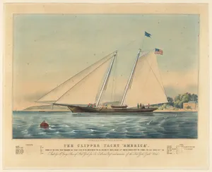 The Clipper Yacht "America," Winner of the Royal Yacht Squadron Cup, Value £100 in the Great Match for All Nations at Cowes, August 22nd, and of a Match with the Titania for £100, August 28, 1851