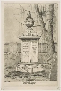 The Cooke Monument in St. Paul's Churchyard, from "Scenes of Old New York"