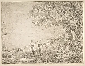 The Country Dance (Large Plate) by Claude Lorrain (Claude Gellée)