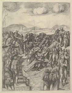 The Crucifixion of Saint Peter, after Michelangelo's frescoes in the Pauline Chapel, Vatican Palace