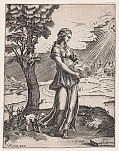The Cumaean Sibyl by Agostino Veneziano (Agostino dei Musi)|Raphael (Raffaello Sanzio or Santi)