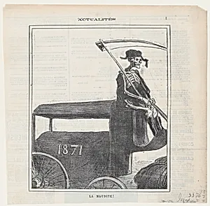 The cursed year!, from 'News of the day,' published in Le Charivari, January 1, 1872 by Honoré Daumier