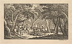 The Death – Fox Hunting – A Landscape Scene by Thomas Rowlandson