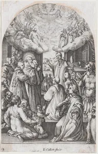 The Death of St. Benedict, plate 13 from "Les Eglises Jubilaires" (The Paintings of Rome, The Churches Jubilee)