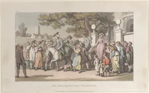 The Departure from Wakefield, from "The Vicar of Wakefield" by Oliver Goldsmith|William Clowes|Thomas Rowlandson|Rudolph Ackermann, London