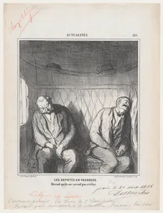 The deputies on leave. Dreaming that they will not be re-elected, from 'News of the day,' published in Le Charivari, September 9, 1868