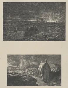 The Destruction of Sodom–Abraham Looking Towards Sodom, from "Dalziels' Bible Gallery"