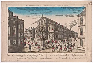 The Destruction of the Royal Statue at New York on July 9, 1776 by Basset|Franz Xavier Habermann