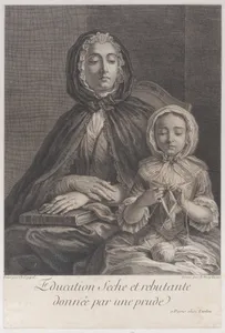 The dry and forbidding education given by a prude (Education seche et rebutante donnée par un prude)