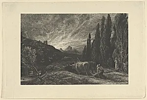 The Early Ploughman, or Morning Spread Upon the Mountains by Samuel Palmer