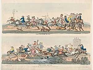 The Easter Hunt and The City Hunt by Henry William Bunbury|Rudolph Ackermann, London|Thomas Rowlandson