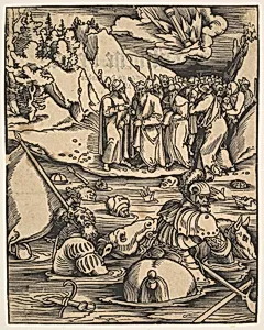 The Egyptians Crossing the Red Sea, from Das Buch Granatapfel by Johann Knobloch the Elder|Johann Geiler von Kaisersberg|Hans Baldung (called Hans Baldung Grien)