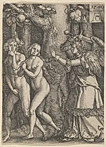 The Expulsion from Paradise from The Story of Adam and Eve by Heinrich Aldegrever