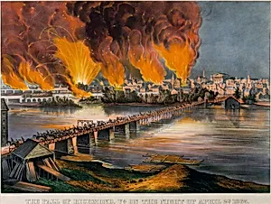 The Fall of Richmond, Virginia, on the Night of April 2nd, 1865 by Currier & Ives