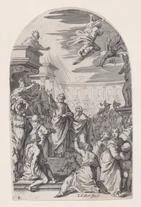 The Fall of Simon the Magician, from Les Tableaux de Rome, Les Eglises Jubilaires (The Paintings of Rome, The Churches Jubilee), plate 4