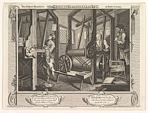 The Fellow 'Prentices at their Looms (Industry and Idleness, plate 1) by William Hogarth