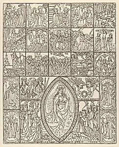 The Fifteen Mysteries and the Virgin of the Rosary (Modern Impression) by Francisco Doménech