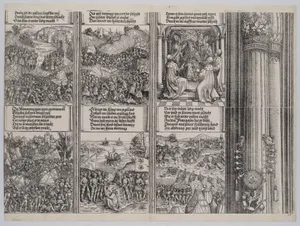 The First Flemish Rebellion; The Campaign Against Liège; The Coronation of Maximilian; The Second Flemish Rebellion; The Alliance Between Philip I of Castile and Henry VII; The Victory Against France, from the Arch of Honor, proof, dated 1515, printed 1517-18