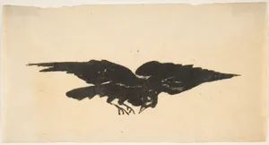 The Flying Raven, Ex Libris for The Raven by Edgar Allan Poe