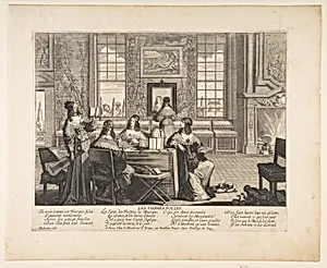 The Foolish Virgins Conversing by Abraham Bosse|Jean I Leblond
