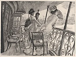 The Gallery of H.M.S. Calcutta (Souvenir of a Ball on Shipboard) (La galerie du "Calcutta" (Souvenir d'un bal à bord) by James Tissot