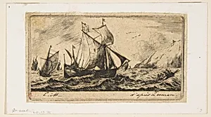 The Galliot of Jean de Vyl of Rotterdam by Charles Meryon|Reinier Nooms, called Zeeman