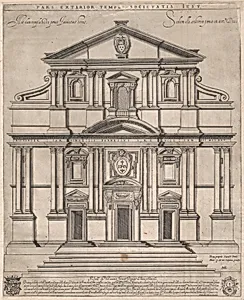 The Gesù, Rome, from the 'Speculum Romanae Magnificentiae:' by Nicolaus van Aelst|Giovanni Ambrogio Brambilla