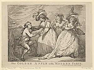 The Golden Apple, or the Modern Paris by Thomas Rowlandson|J. Phillips|George, Prince of Wales|Georgiana, Duchess of Devonshire|Mary Isabella Manners, Duchess of Rutland
